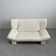 Nicoletti Salotti Postmodern Italian Ivory White Leather or Leatherete Sofa 1980