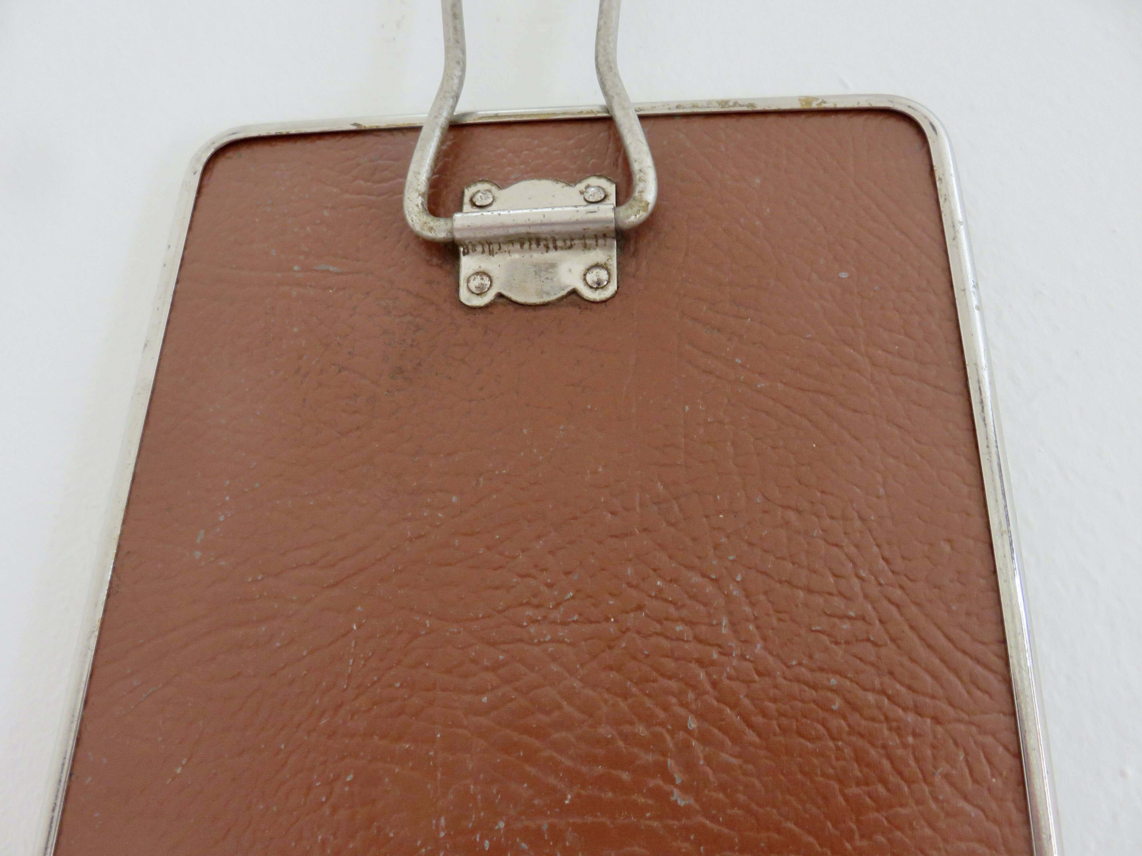 Antique barber's mirror, beveled, to place or hang, 1950