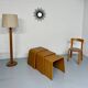 Set of 3 nesting coffee tables in thermoformed wood, 80s design