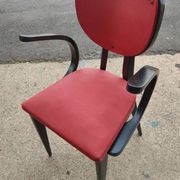 Fauteuil de bureau vers 1950 rouge et noir