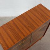 Vitrine vintage en teck, design du milieu du siècle, années 60-70