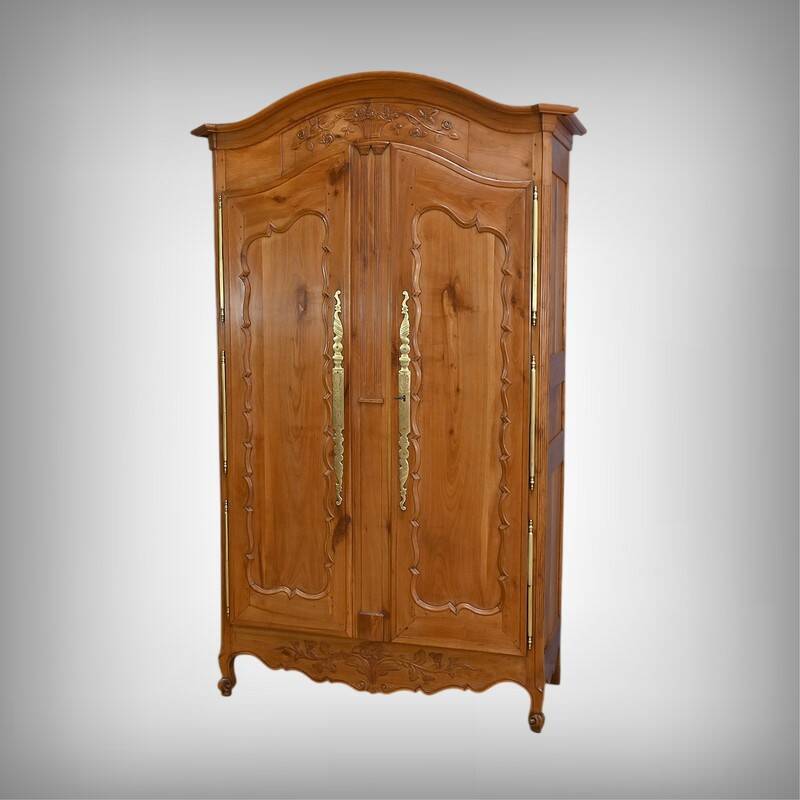 Nantaise Cherrywood Wardrobe, Louis XV Style – Part 1 of the 19th Century