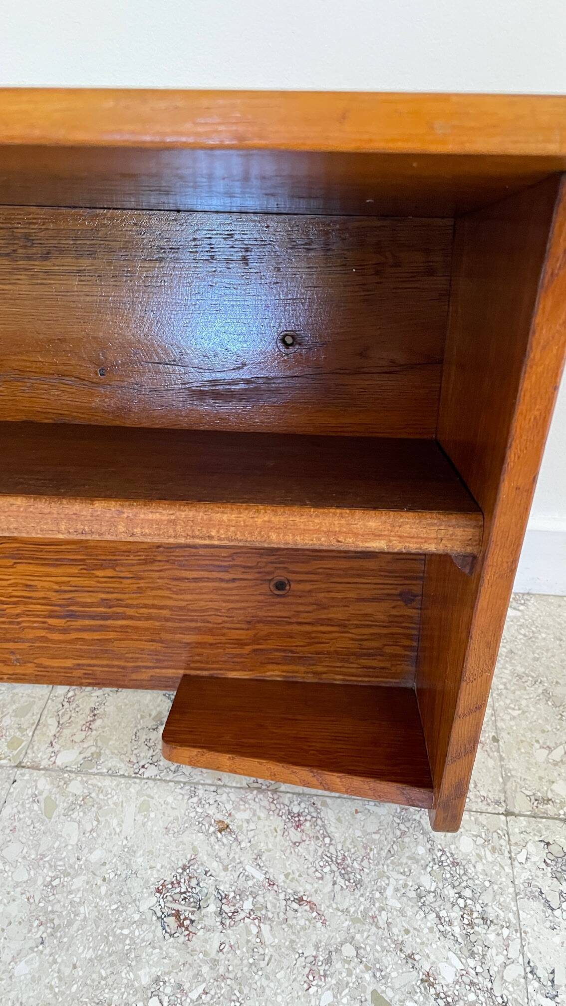 Geometric Wall Shelf Solid Oak Vintage