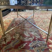 Table basse laiton et marbre