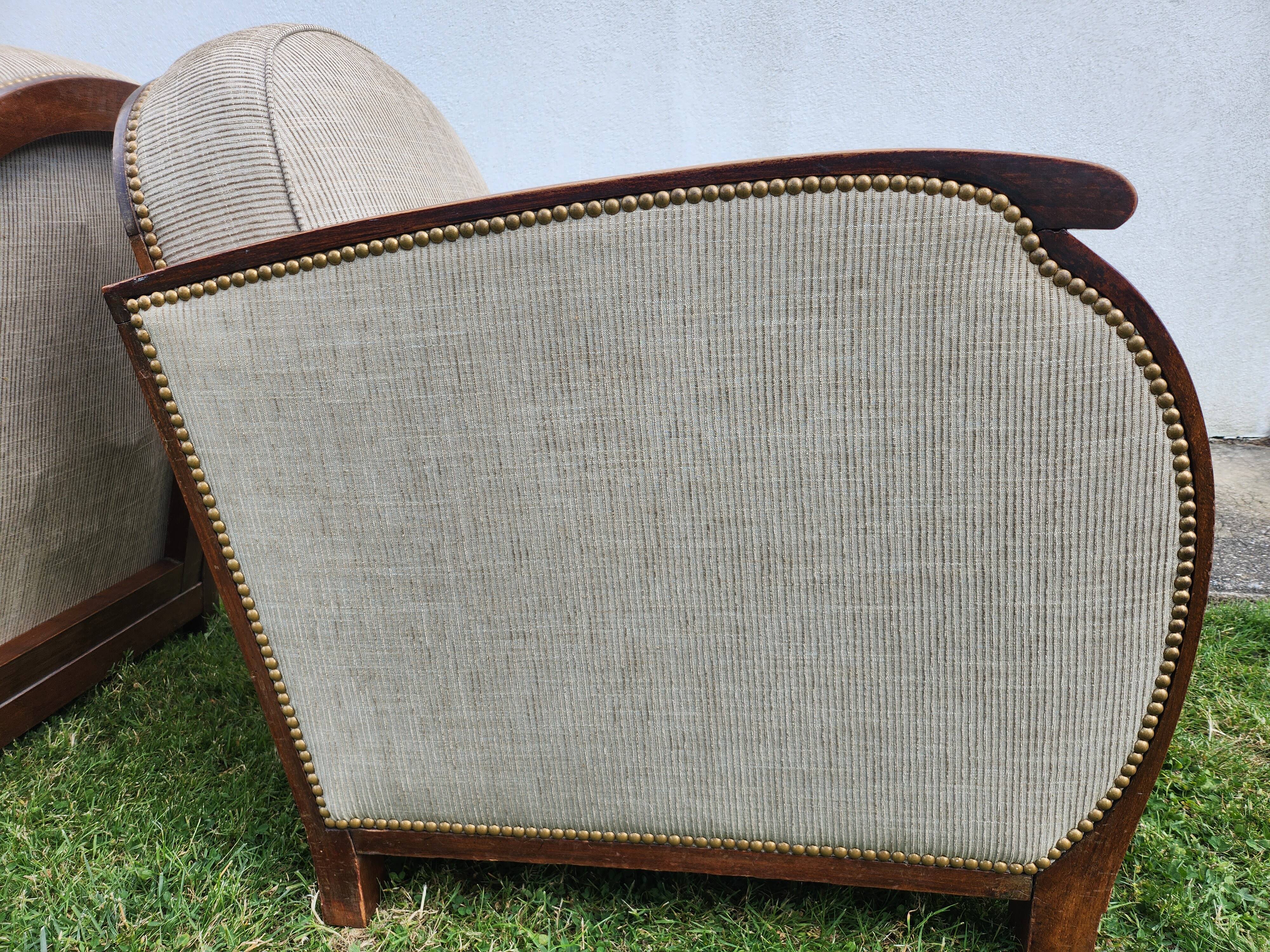 Pair of reclining art deco armchairs. 1930s.