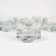 Crystal dessert salad bowls, Krosno, 1970s
