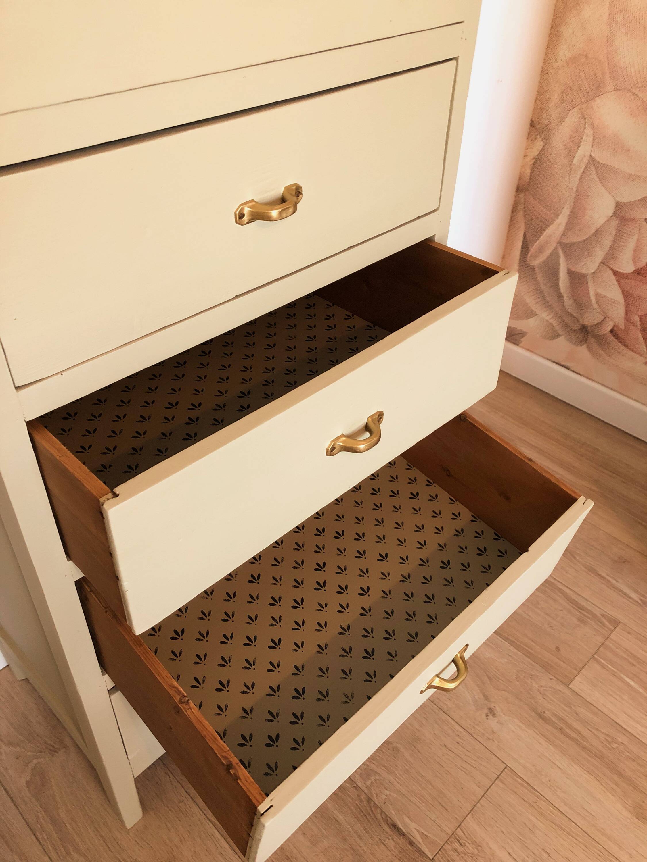 Vintage chiffonier revisited in Artichoke Cream