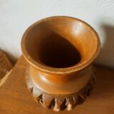 Wooden vase with bark