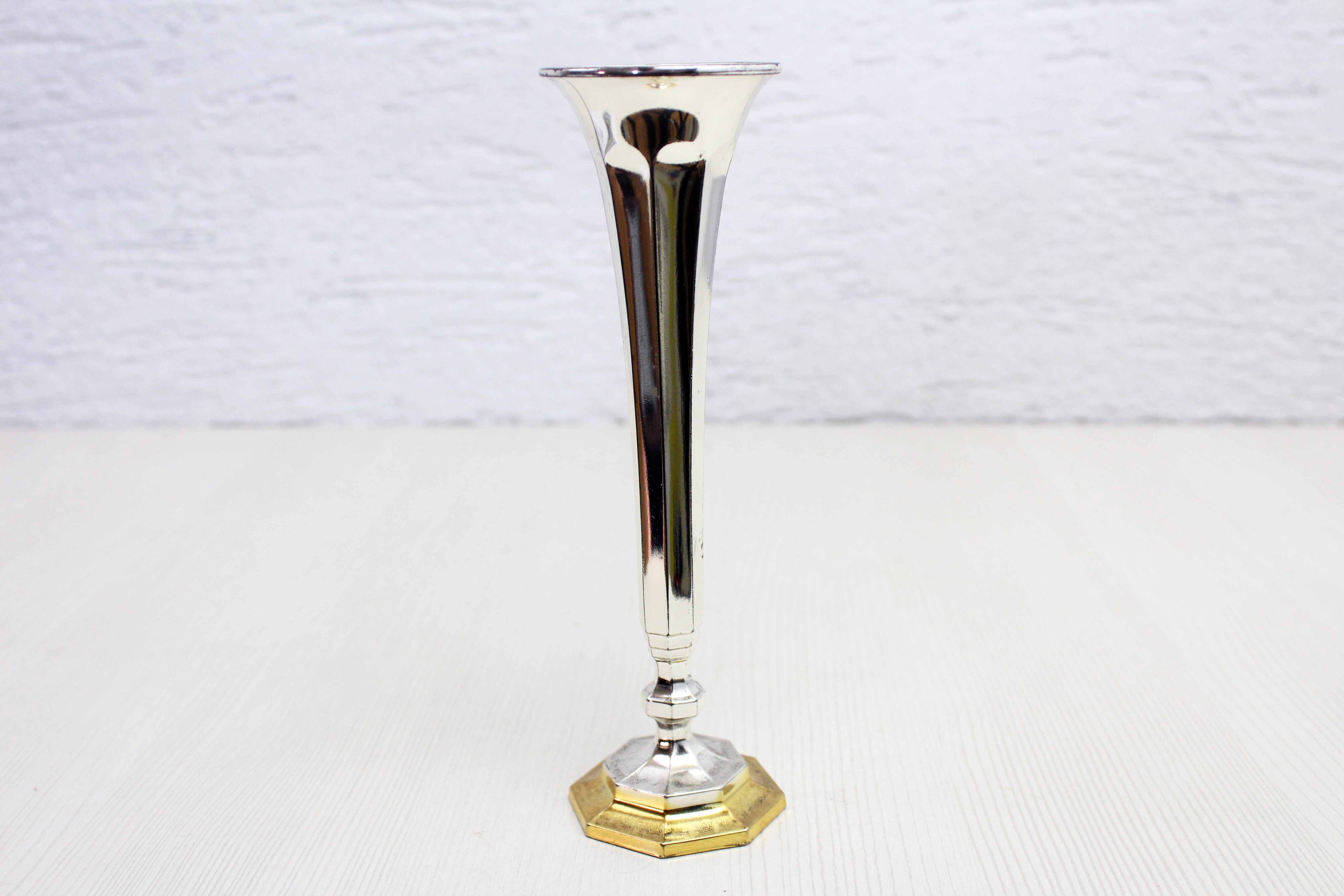 BMF silver metal soliflore vase