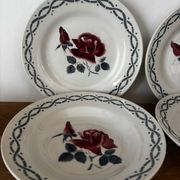 Lot de deux assiettes plates et deux creuses digoin janine