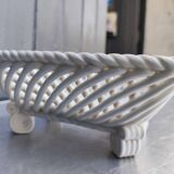 Vintage basket, woven ceramic fruit bowl