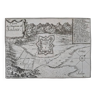Gravure sur cuivre XVIIème siècle "Plan du Chasteau de Salces" Par Sébastien de Pontault de Beaulieu