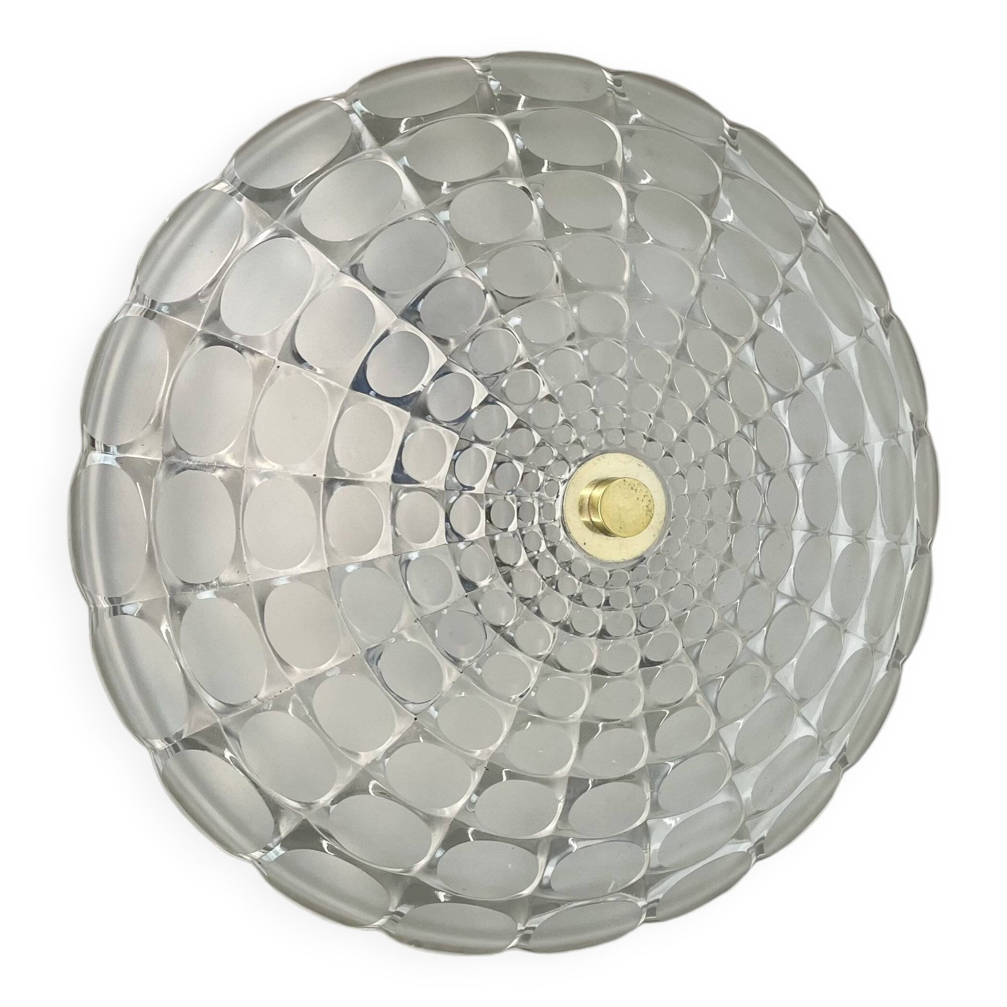 Glass flushmount wall light  peill and putzler lights attrib., germany, 1970s