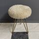 wool top brass small stool 1960s