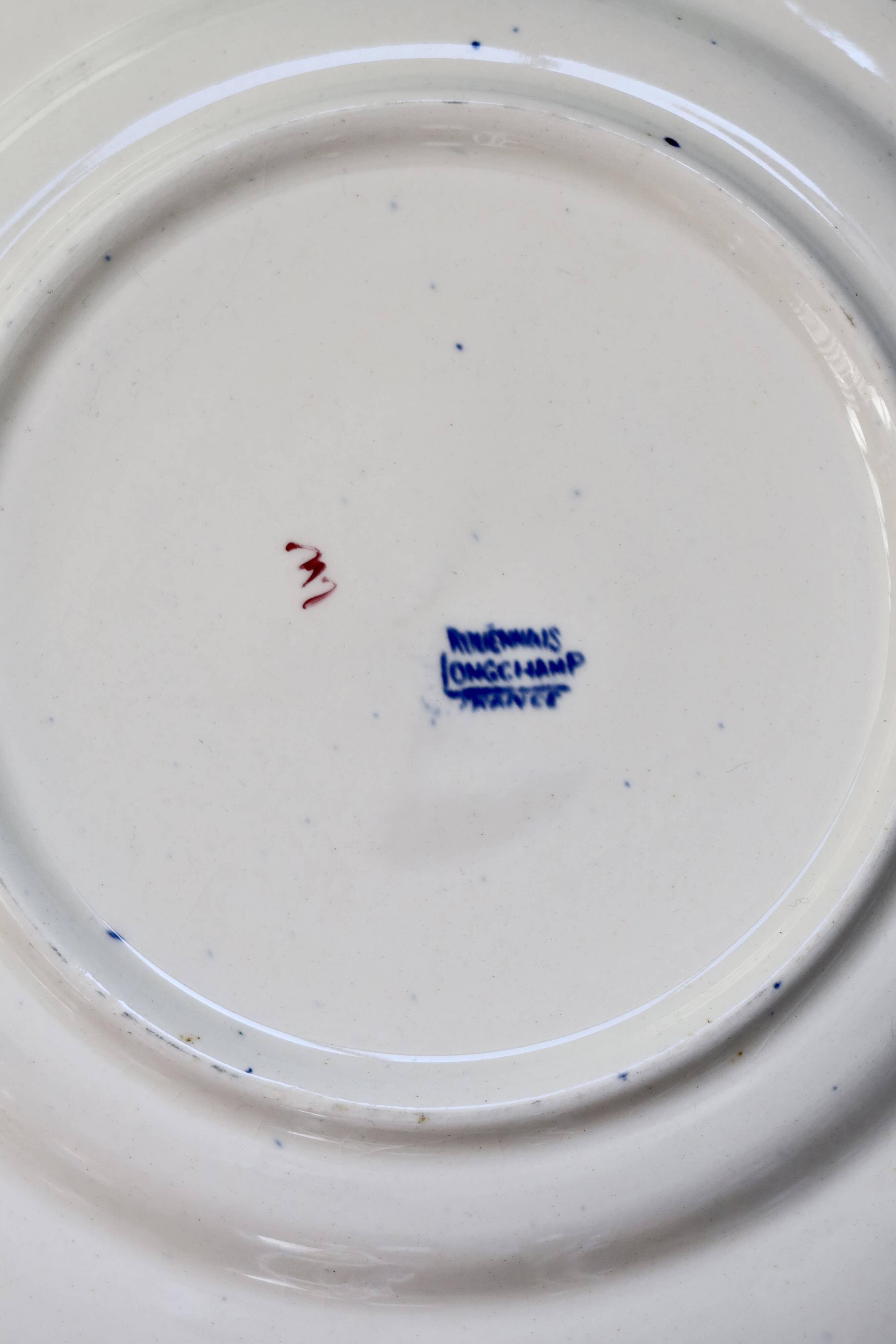 Antique ironstone plate Longchamp – Rouen model