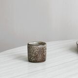 Handcrafted stoneware set of 6 liqueur glasses and matching plate