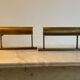 Pair of adjustable vintage wall lamps, matte brass, France 1970