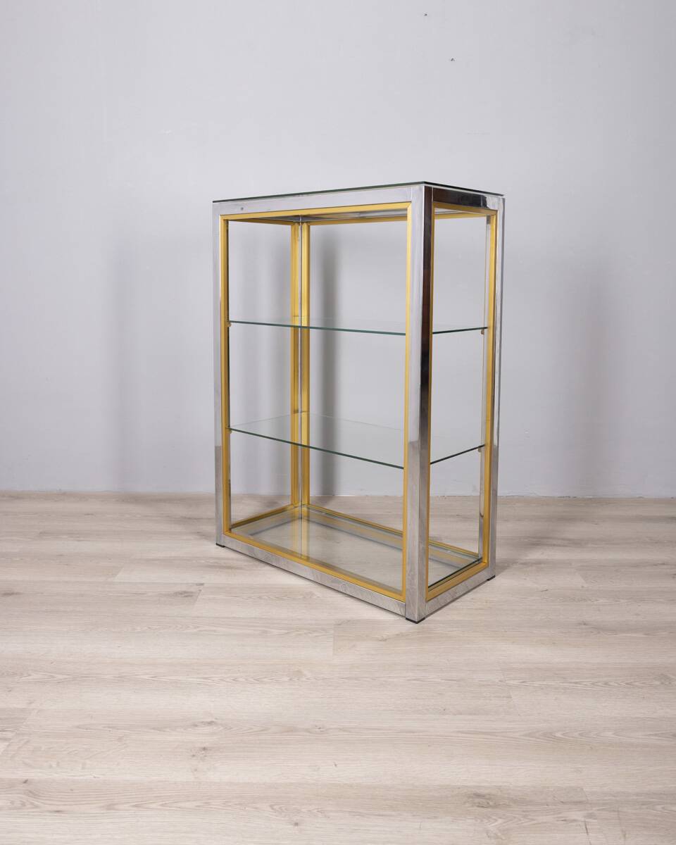 Étagère en métal et verre des années 1970, conçue par renato zevi