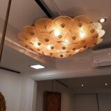 Large Murano gold glass disc ceiling light