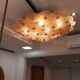Large Murano gold glass disc ceiling light