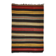 Grand Turkish Kilim Yuruk Vintage Stripe 220x335 cm Red Yellow Beige