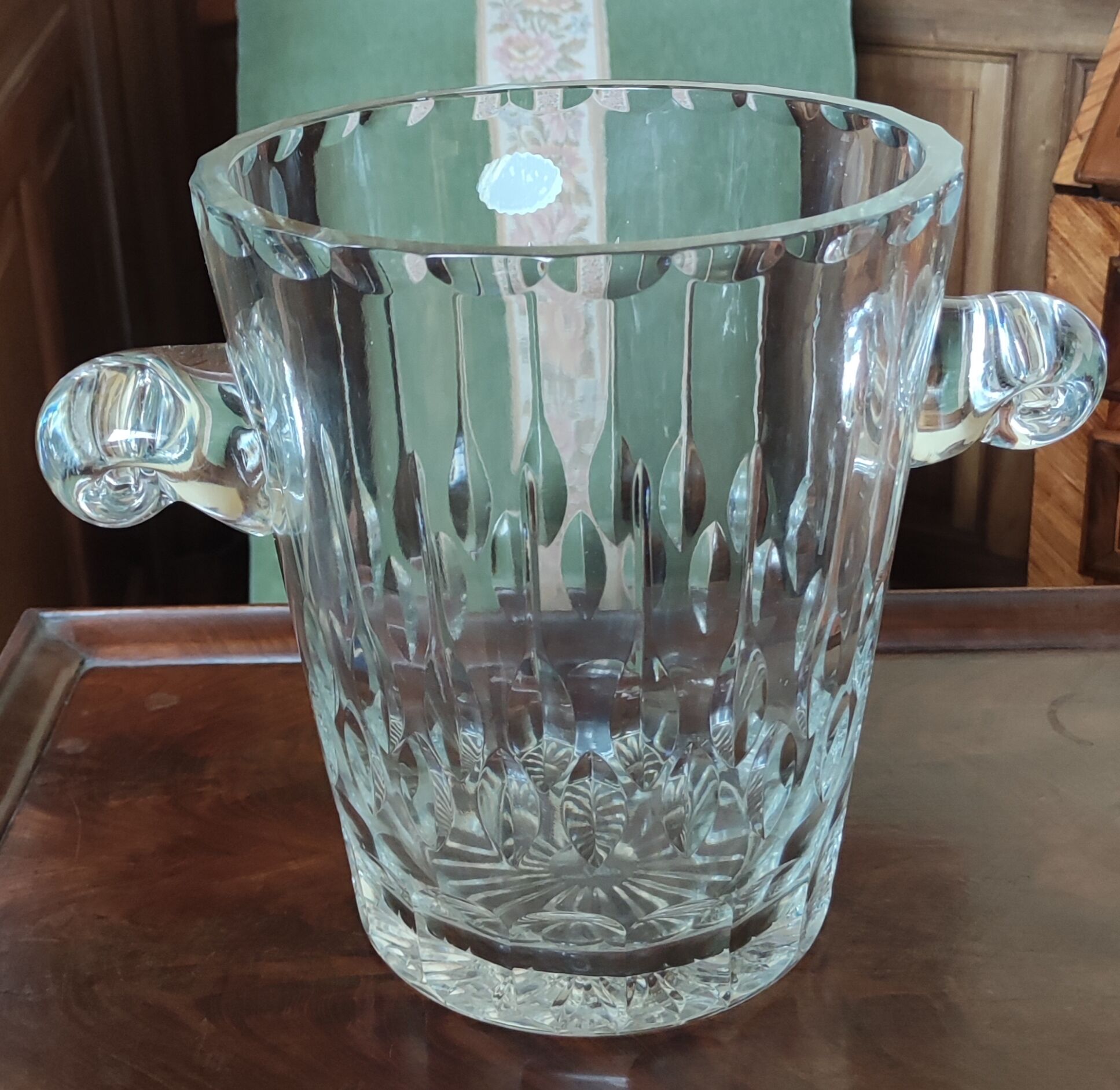 Old hand-cut crystal champagne bucket