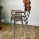 Trio of chairs in icy brown formica 70s