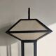 Japanese lamp in black lacquered wood and rice paper H:75cm