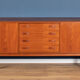 Retro Teak Danish 1960s Long Mid Century Sideboard By Clausen & Søn Denmark
