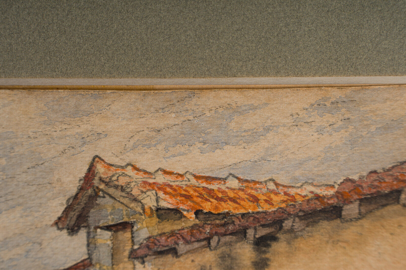 Watercolor on paper Maison Bouheben in Aubagnan by G. Rémy 1932