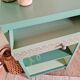 Renovated library shelf green color and floral atmosphere