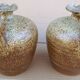 Pair of small antique stoneware oil jars