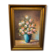 Pink and white flower pot painting