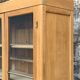 Parisian glass cabinet in solid raw oak, 1950