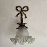 Simple Ruffled Glass Shade Wall Sconce