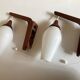 Pair of Scandinavian boomerang pendant lamps 1960