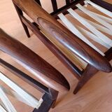 Pair of Danish Grete Jalk armchairs model Poul Jeppesen 56 in rosewood Denmark.