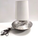 Postmodern Handmade Grey Raku Ceramic Table Lamp, Signed, Italy