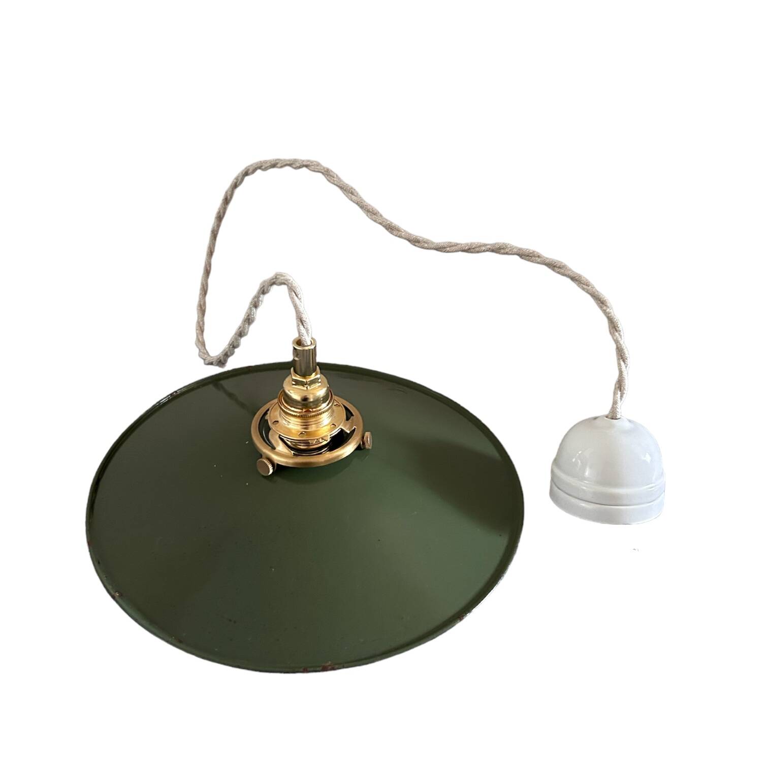 Enamelled sheet metal pendant light