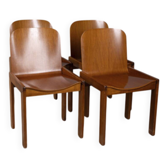 ENSEMBLE DE 4 CHAISES VINTAGE EN BOIS DES ANNÉES 1970, DESIGN AFRA ET TOBIA SCARPA