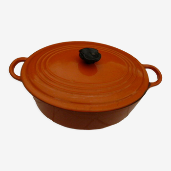 Cocotte orange Le Creuset années 50