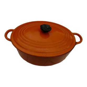 Cocotte orange Le Creuset années 50