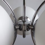 Suspension chrome and glass chandelier