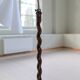 Organic whirlwind floor lamp in stained birch, Sweden, 1940s.