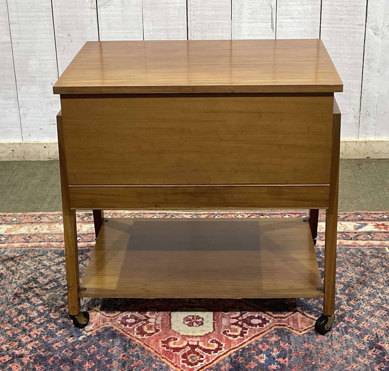 English mahogany sewing cabinet from the 1970s