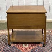 English mahogany sewing cabinet from the 1970s