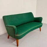 Ancien canapé haricot cocktail vert vintage design des années 50
