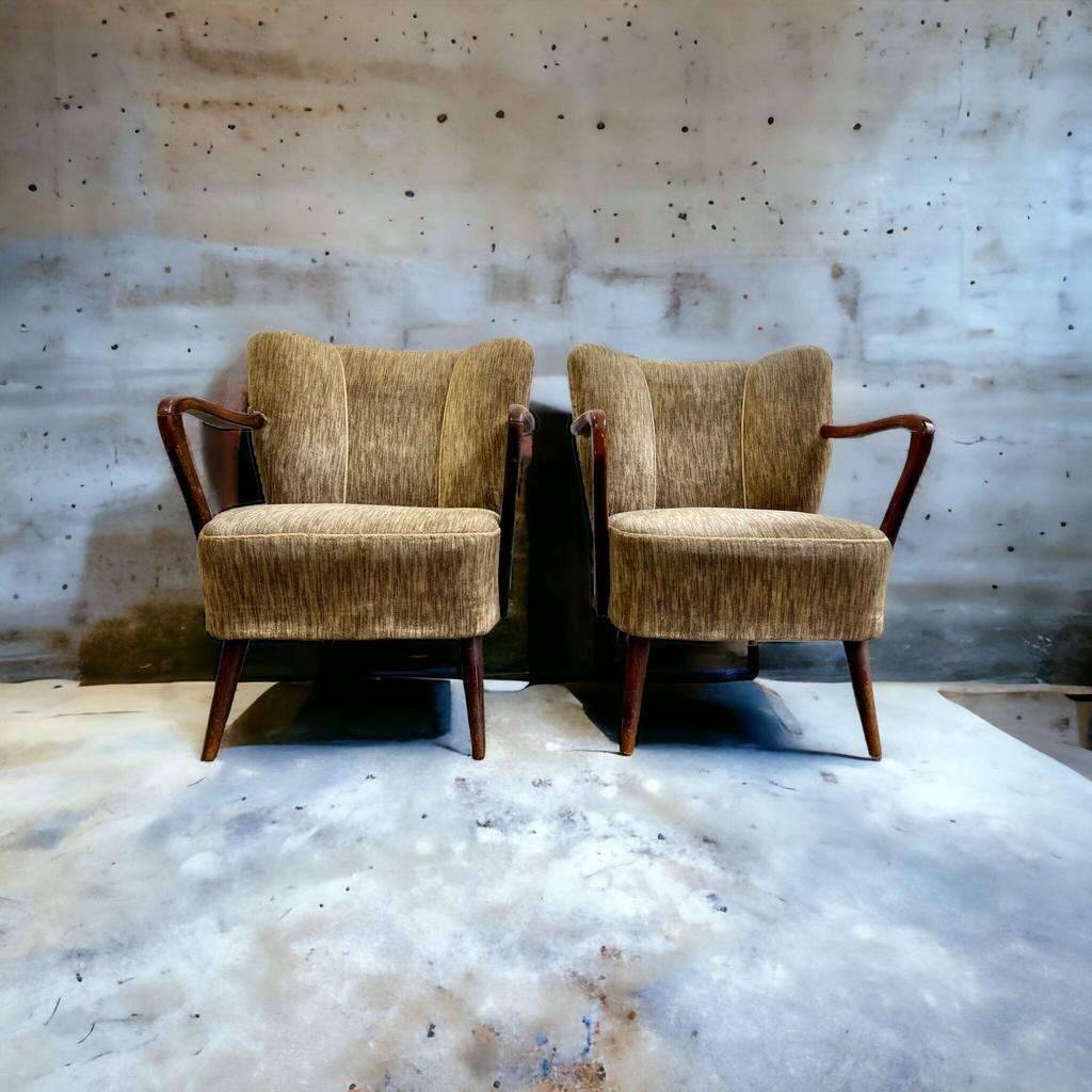Ensemble de 2 chaises cocktail vintage / siège simple / fauteuils