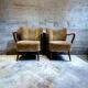 Ensemble de 2 chaises cocktail vintage / siège simple / fauteuils