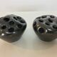 Pair of vases prick organic design flowers, signed 50s